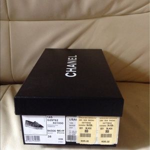 Authentic Chanel flats shoes box 8